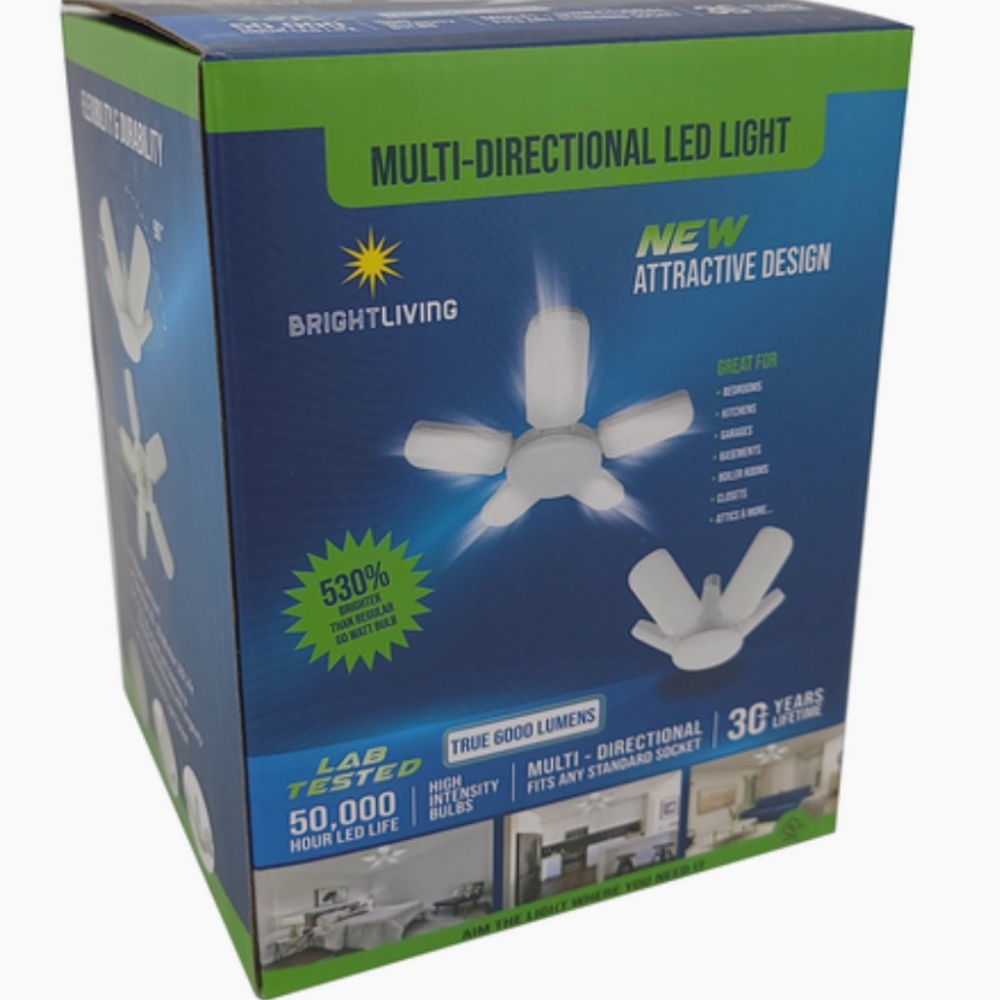 COPY - BrightLiving Multi-Directional 5-Leaf LED Ceiling Light